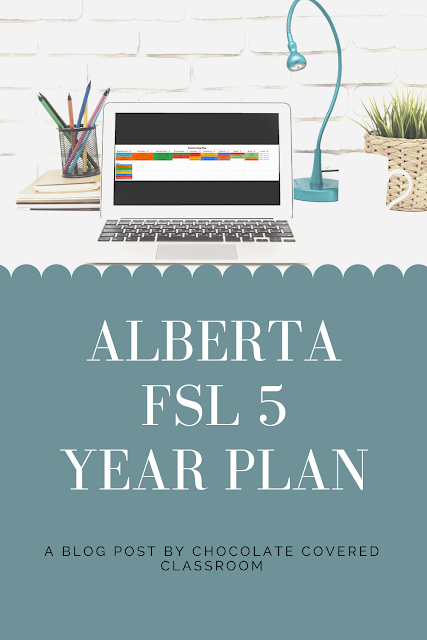 Are you a FSL teacher in Alberta looking for a simple, free french as a second language year plan? If you teach grade 5 FSL, this plan is for you. A must have freebie for 5th grade French teachers.