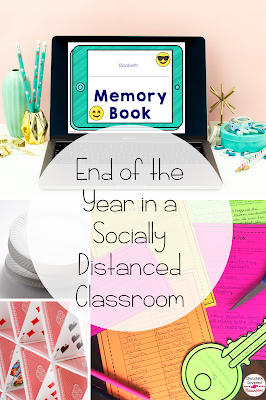 End of the year activities for the socially distanced classroom! The end of the school year is fast approaching! This blog post is filled with ideas that you can use to make your upper elementary year end celebration safe and fun. Included are 5 ways to celebrate the end of the school year, even with social distancing. These ideas for school parties will be loved by your grade 4 and grade 5 students. Your 4th and 5th grade students will love these virtual and in person activities.