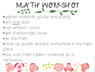 Launching Math Workshop in the upper elementary classroom - with freebies