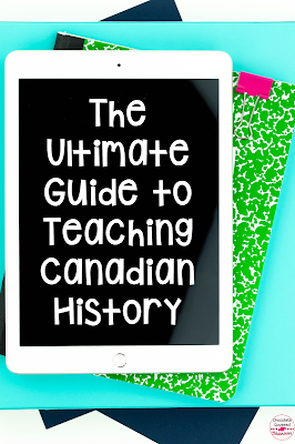 Canadian History Lessons for Kids! Are you an upper elementary teacher who is teaching Canadian History? In this easy to use guide, I break down how to tackle teaching Canadian History. From teaching about Residential Schools, to Viola Desmond, the Constitution and the Famous Five. This blog post is full of ideas to bring engagement and fun to your fifth grade social studies class. Grade 5 Alberta Social Studies activities. Provide students with an accurate timeline of history! #albertateacher