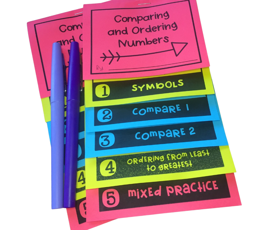 comparing and ordering numbers flip book