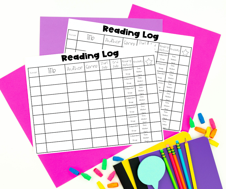 reading logs in the upper elementary classroom