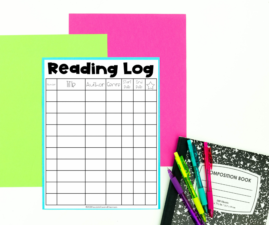 reading log for the upper elementary classroom