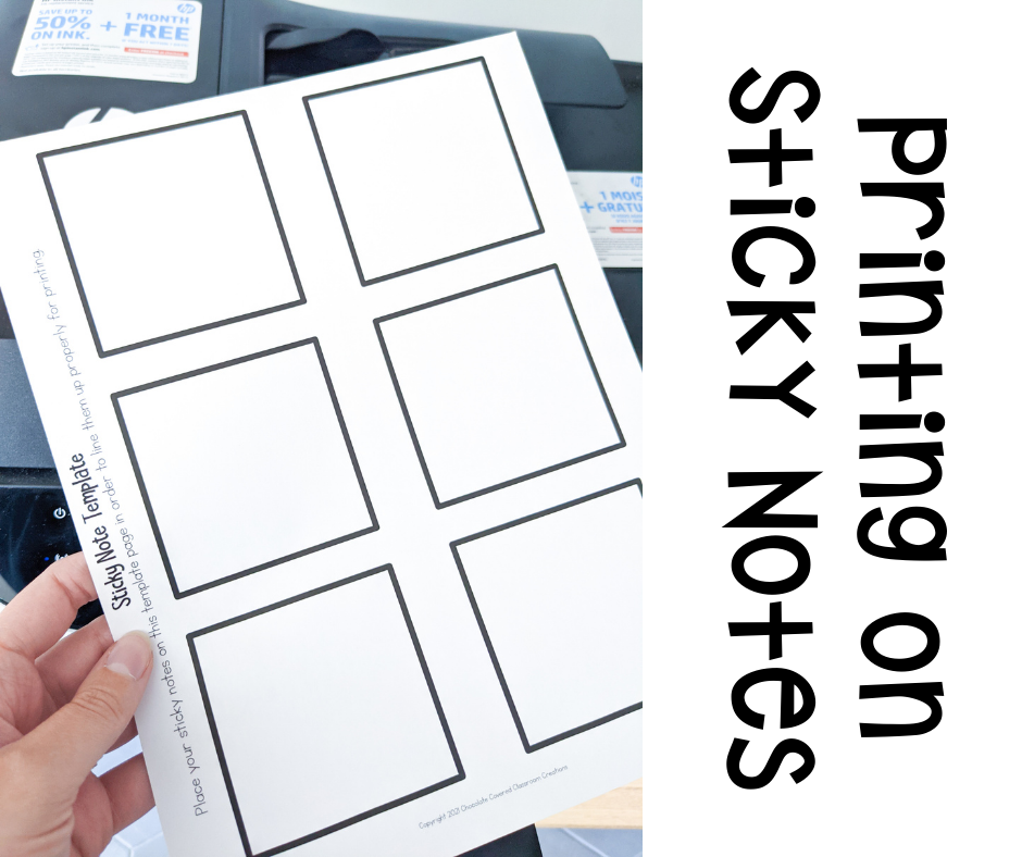 how to print on sticky notes free template