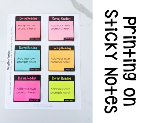 how to print on sticky notes
