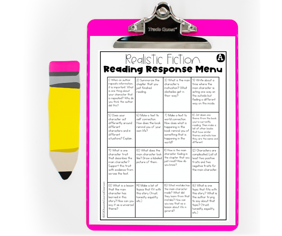 reading response menu