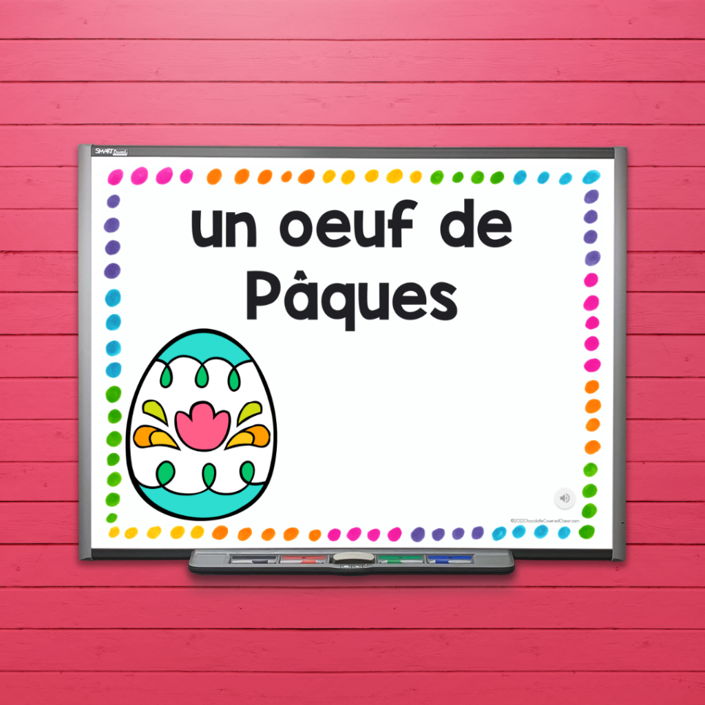 google slides presentation for teaching french easter vocabulary terms